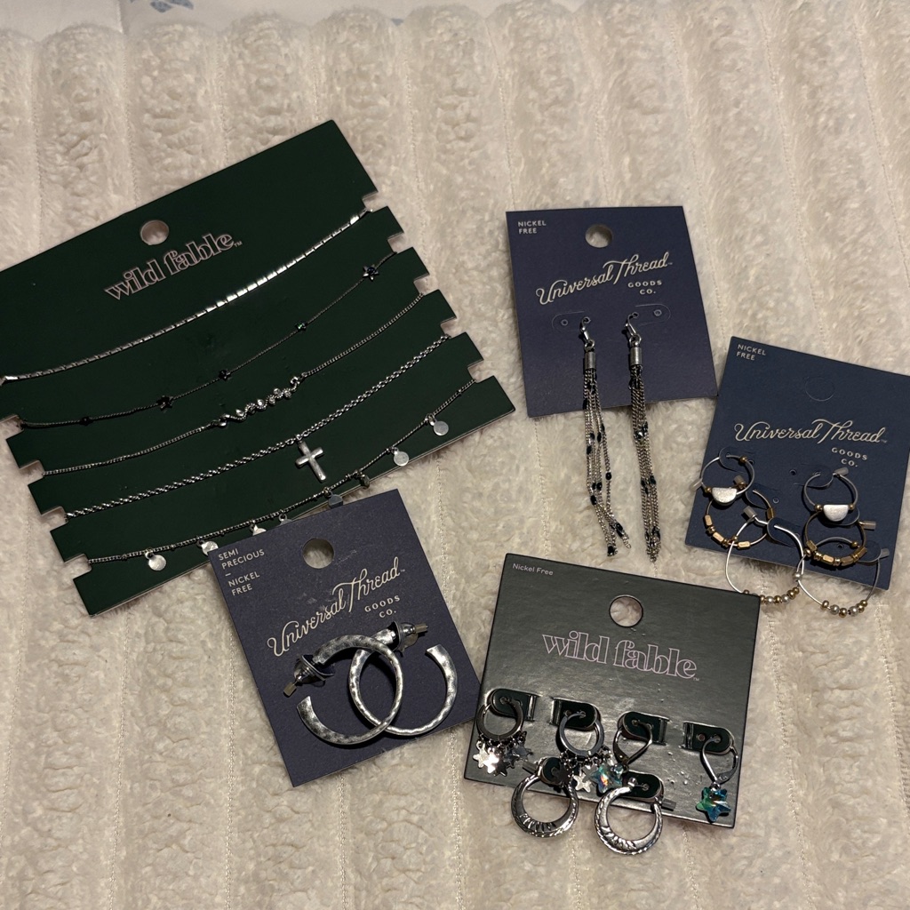 Wild Fable Silver Earring And Necklace Set 14 Pieces New 19$